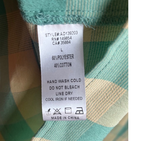 Sadie & Sage Teal Gingham Tiered Midi Dress Surplice V-Neck Plaid Sun Womens L - Picture 4 of 4